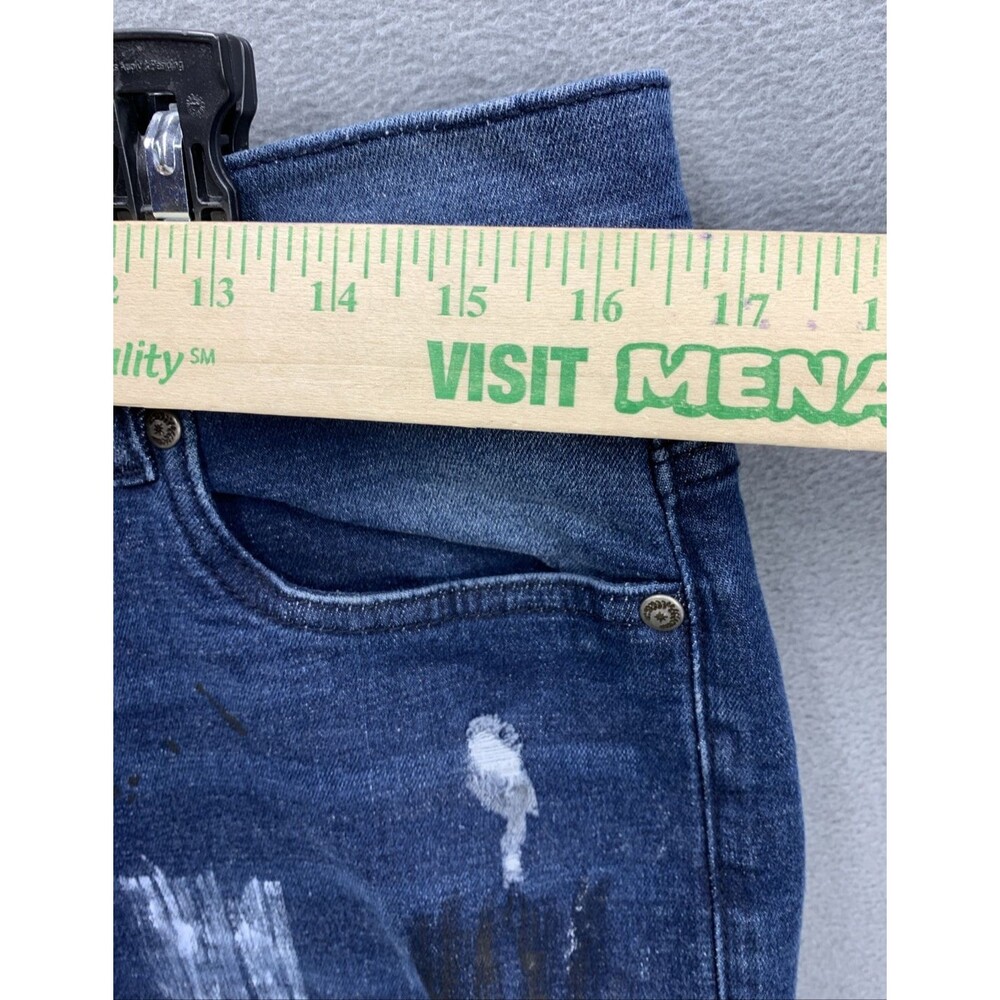 Brooklyn State Denim Jeans Men's Size 34 Blue Distressed Destroyed - Picture 4 of 16